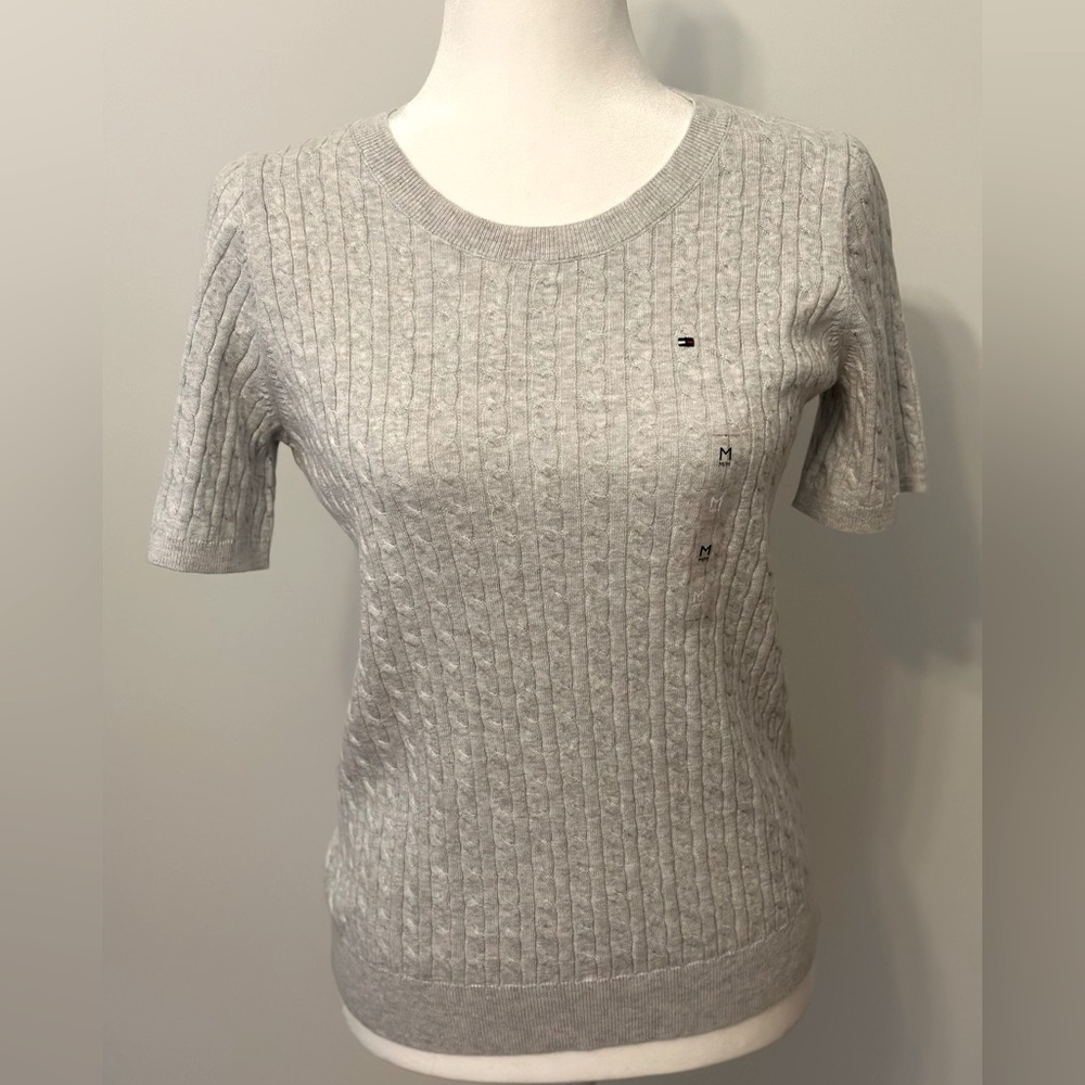 Tommy Hilfiger size Medium lightweight short sleeve cable knit top